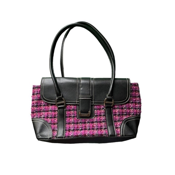 Liz Claiborne pink/purple/black purse/handbag with snap closure - Picture 1 of 11